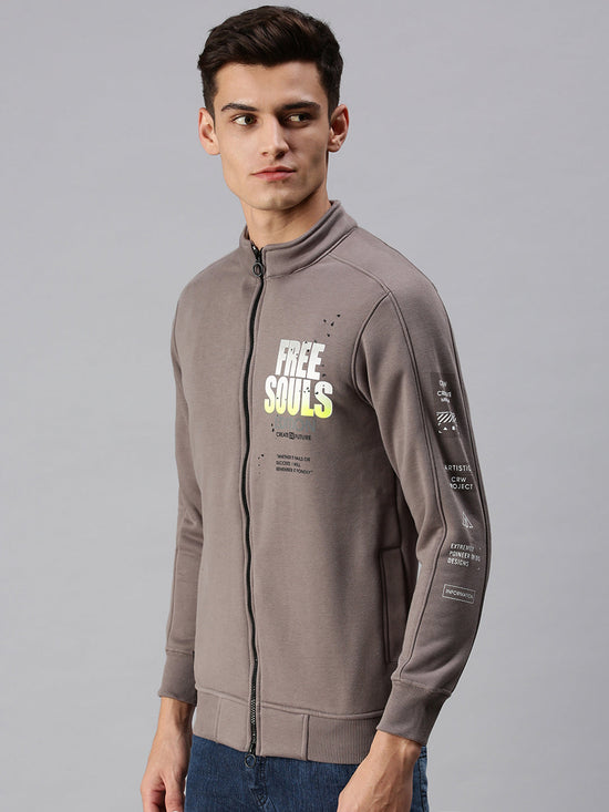 Men Graphic Print Grey Sweatshirt-SCPW28-Grey