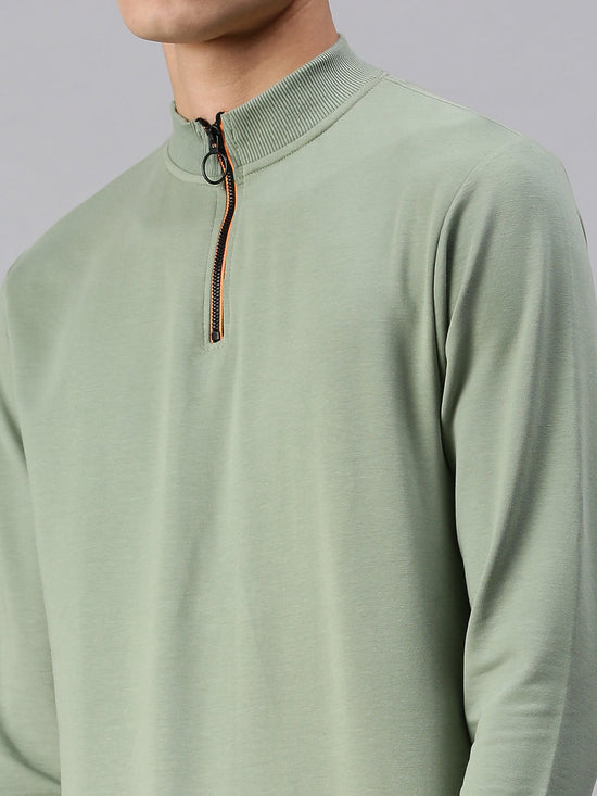 Men Solid Green Sweatshirt-SCPW300-Green