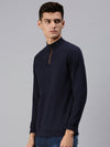 Men Solid Blue Sweatshirt-SCPW300-Navy