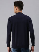 Men Solid Blue Sweatshirt-SCPW300-Navy