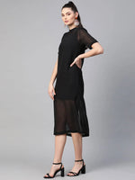 Black Sheer Sheath Dress with Inner