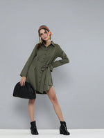 Olive Shirt Dress