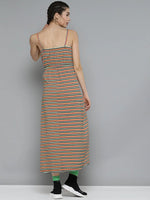 Multicolor Stripes Strappy Maxi Dress