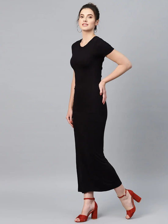 Black Back Criss Cross Neck Maxi