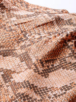 Brown Snake Print Bardot Shift Dress