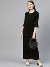 Black Front Criss Cross Detail Maxi