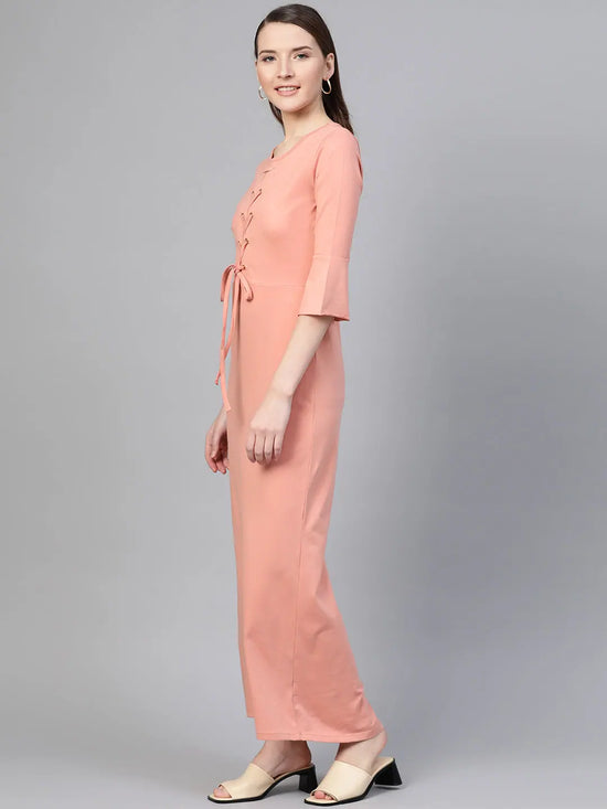 Peach Front Criss Cross Detail Maxi