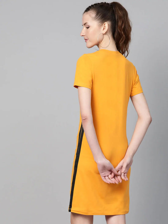 Mustard Side Tape Bodycon Dress