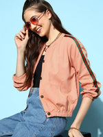 Women Solid Standard Pink Jacket