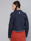 Women Solid Standard Blue Jacket