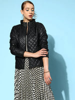 Women Solid Standard Black Jacket