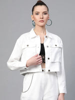 Women Solid Standard White Jacket