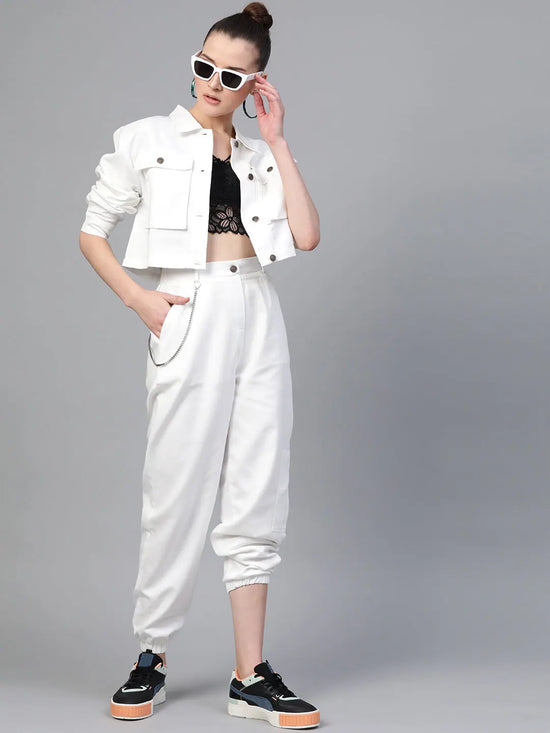 Women Solid Standard White Jacket