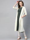 Women Solid Off White Full Sleeve Jacket