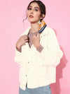 Women Solid White Full Sleeve Jacket