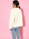 Women Solid White Full Sleeve Jacket