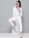 Women Solid White Full Sleeve Jacket