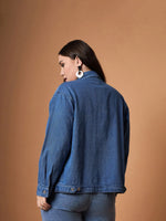 Women Navy Wash Denim Jacket-SFJCKT6952