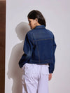 Women Blue Denim Heart Pockets Crop Jacket-SFJCKT6965