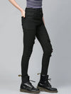 Black Heavy Distressed Multi-Slit Jeans