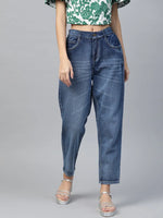 Blue High Waist Basic Jeans