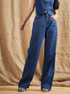 Women Blue Washed Front Studded Straight Fit Jeans-SFJEAN0575