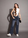 Women Blue Front Seam Straight Fit Jeans-SFJEAN0584