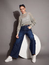 Women Blue Straight Fit Drawstring Jeans-SFJEAN0586