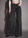 Women Black Low Waist Wide Leg Jeans-SFJEAN0591