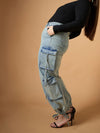 Women Blue Acid Wash Side Pocket Straight Fit Jeans-SFJEAN0604