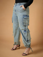 Women Blue Acid Wash Side Pocket Straight Fit Jeans-SFJEAN0604