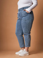 Women Ice Blue Denim Balloon Fit Jeans-SFJEAN0607