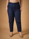 Women Navy Denim Balloon Fit Jeans-SFJEAN0608