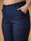 Women Navy Denim Balloon Fit Jeans-SFJEAN0608