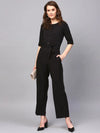 Women Solid Standard Black Jumpsuits & Sets