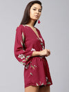 Women Printed Maroon Jumpsuits & Sets