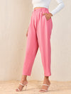 Women Pink Tapered Pants