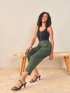 Women Olive Tapered Pants