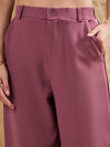 Women Dark Pink Straight Fit Side Tape Pants-SFPANT50844