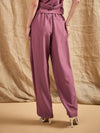 Women Dark Pink Straight Fit Side Tape Pants-SFPANT50844