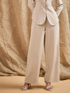 Women Beige Waist Darted Comfort Fit Pants-SFPANT50875