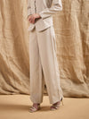 Women Beige Waist Darted Comfort Fit Pants-SFPANT50875