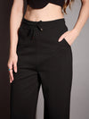 Women Black Relaxed Fit Track Pants-SFPANT50880