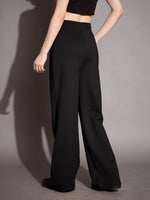 Women Black Relaxed Fit Track Pants-SFPANT50880