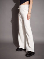 Women White Relaxed Fit Track Pants-SFPANT50881