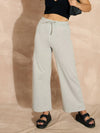 Women Grey Melange Terry Track Pants-SFPANT50963