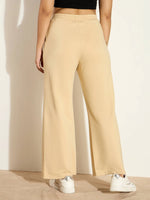 Women Beige Terry Track Pants-SFPANT50964