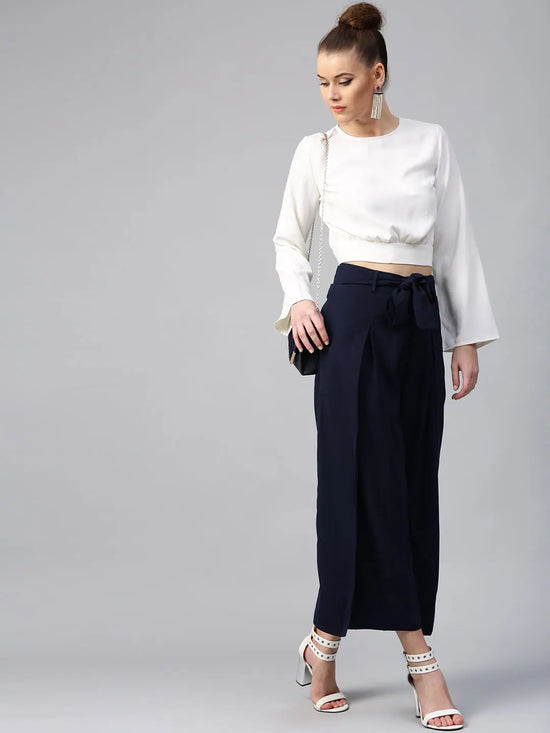 Navy Wrap Pants