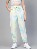 Yellow & Blue Tie-Dye Twill Jogger