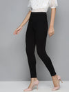 Black Back Zipper High Waist Jeggings